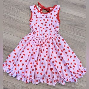 Girlhood 8 Pink Strawberry Fit and Flare Ruffle Dress